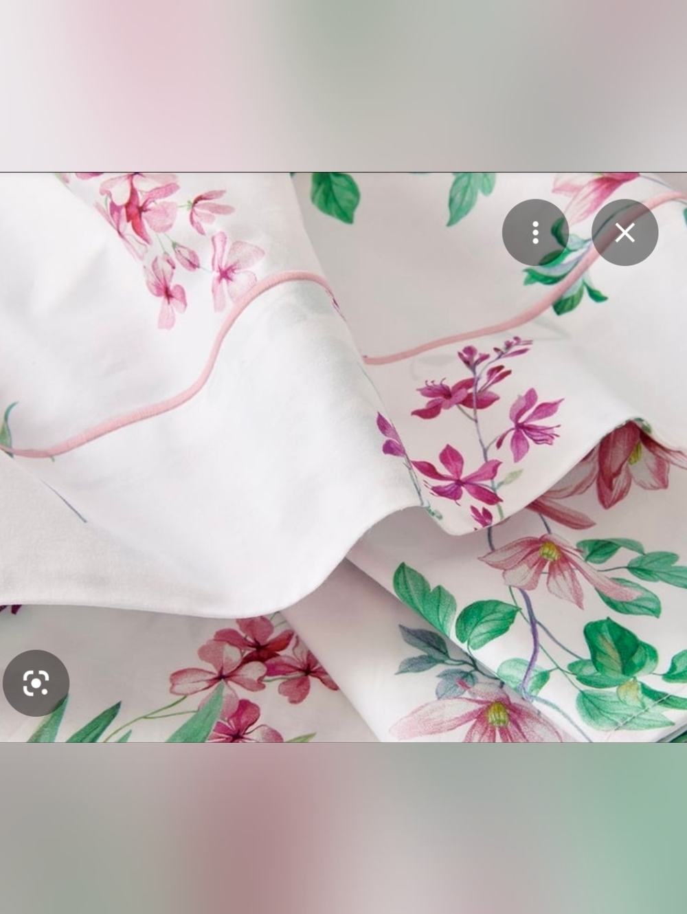 Anne de Solene Flat Sheet Aura Percale Cotton Sz King $320, New!